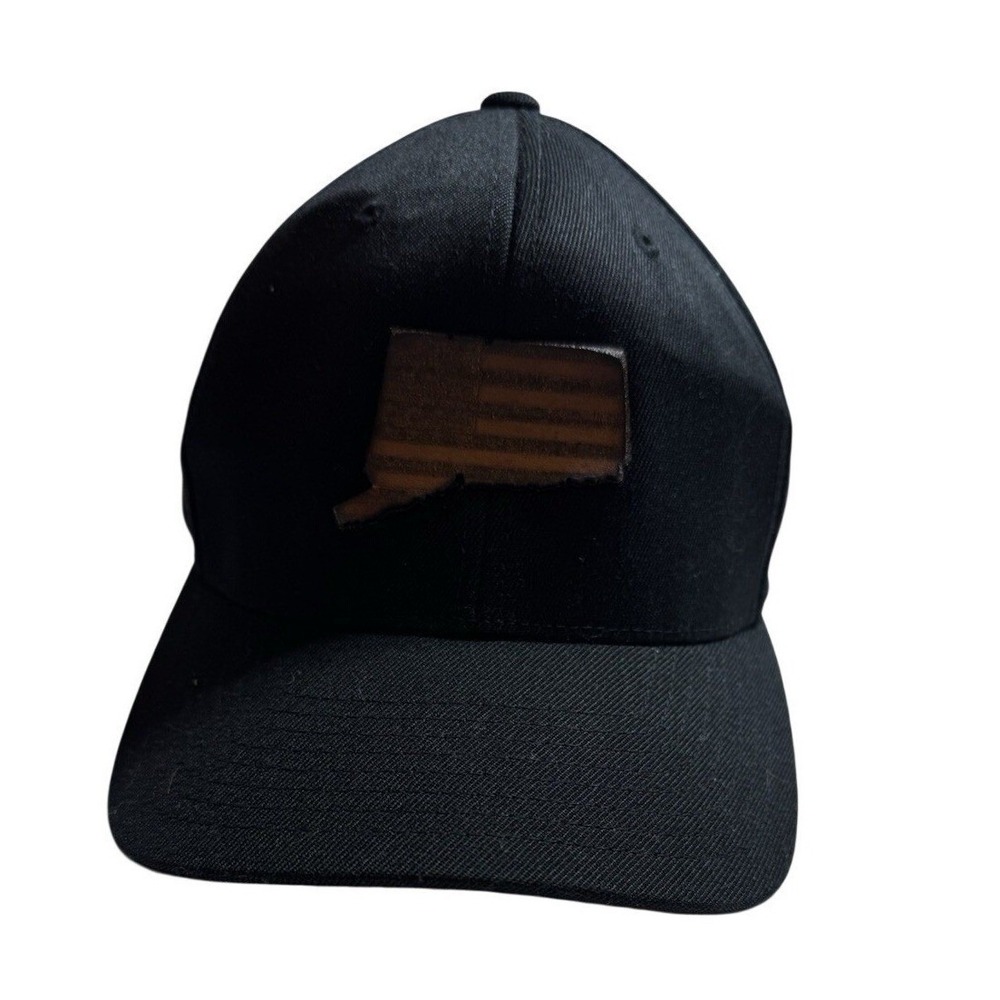 Flexfit Connecticut state flag patch cap black S/M wool blend